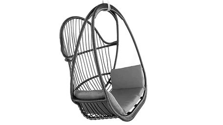 rattan effect hanging egg chair